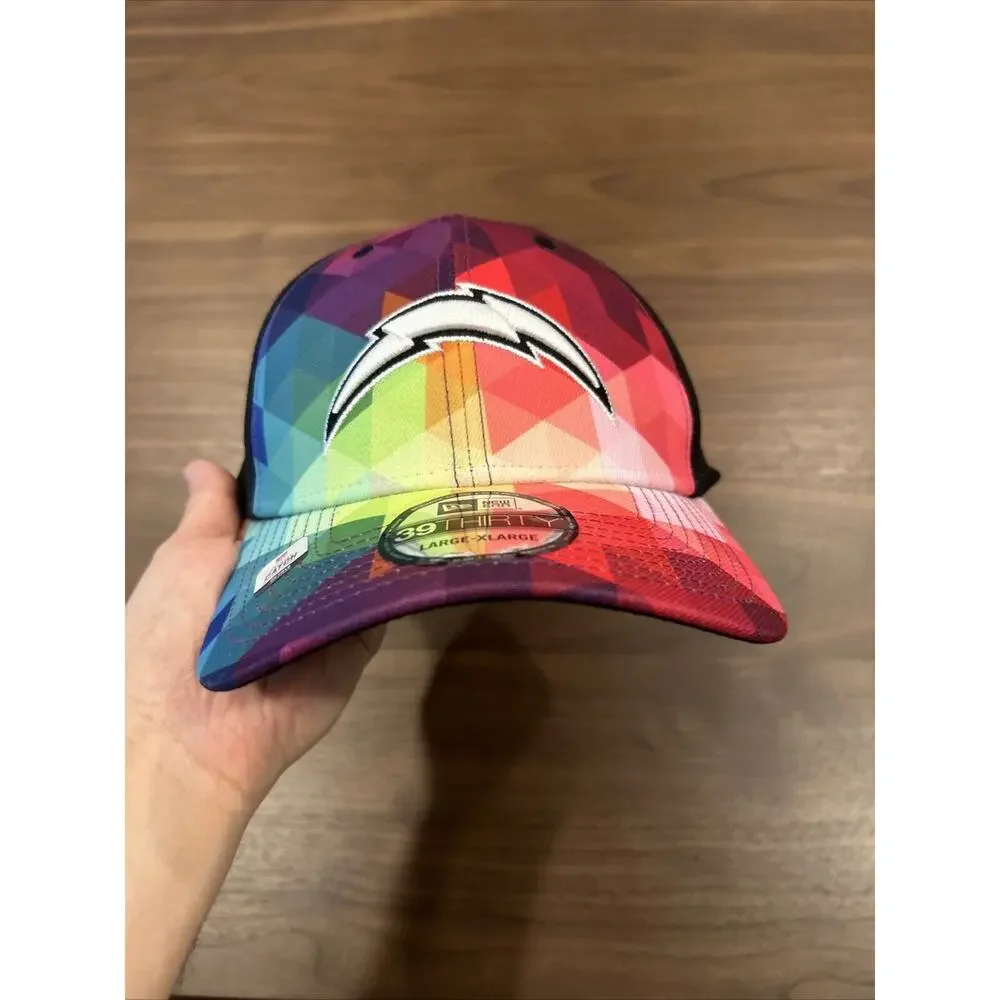 2023 Crucial Catch Los Angeles Chargers New Era 39THIRTY NFL Sideline Hat L-XL